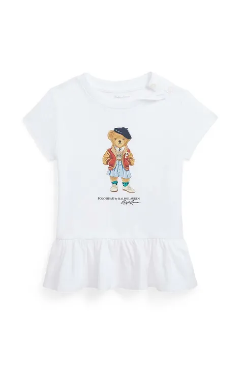 Polo Ralph Lauren t-shirt bawełniany niemowlęcy kolor biały