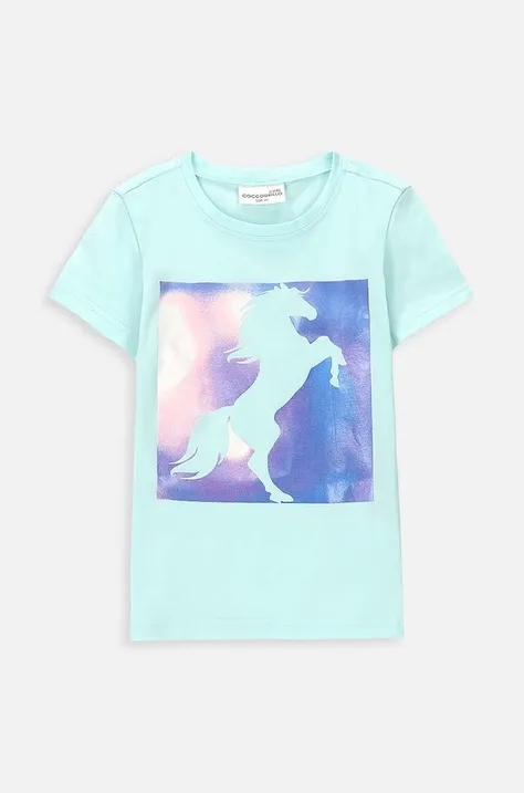 Dětské tričko Coccodrillo tyrkysová barva