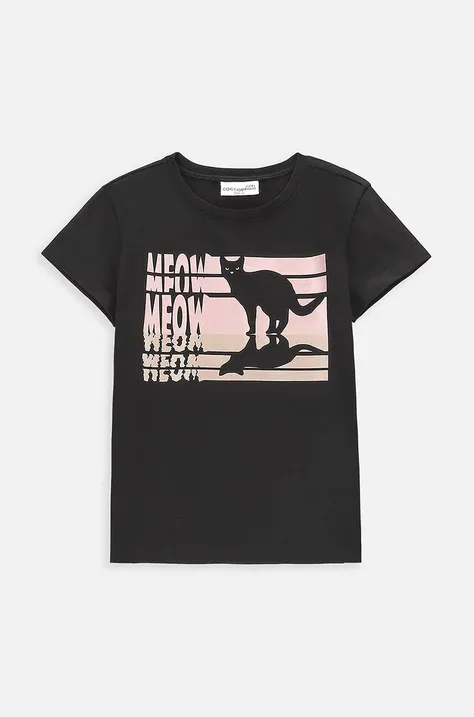 Detské tričko Coccodrillo čierna farba