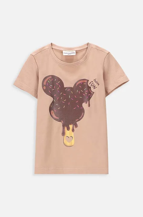 Παιδικό μπλουζάκι Coccodrillo χρώμα: μπεζ