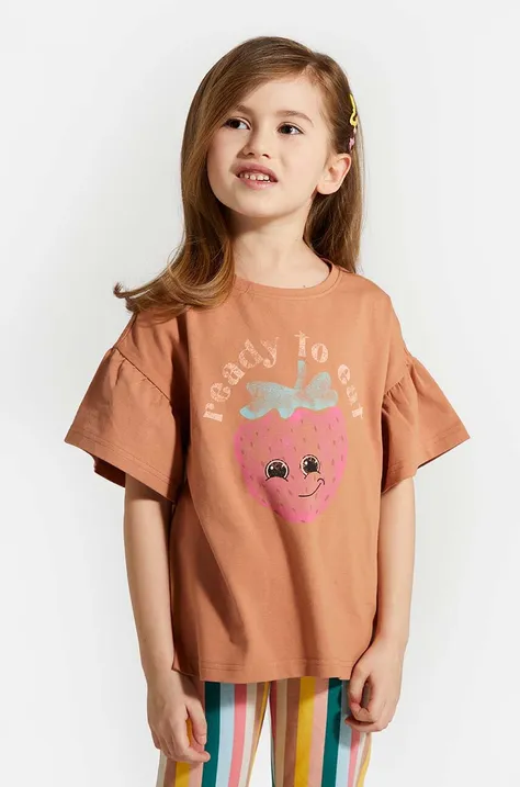 Παιδικό μπλουζάκι Coccodrillo χρώμα: ροζ
