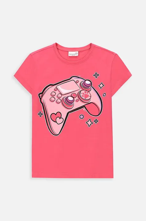Coccodrillo t-shirt dziecięcy kolor różowy