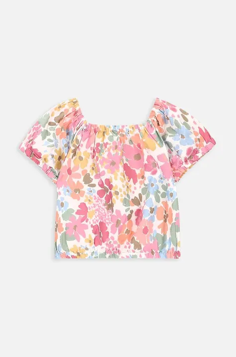 Παιδικό βαμβακερό μπλουζάκι Coccodrillo χρώμα: ροζ