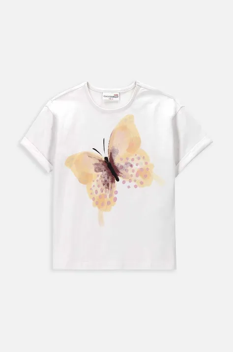 Παιδικό μπλουζάκι Coccodrillo χρώμα: άσπρο