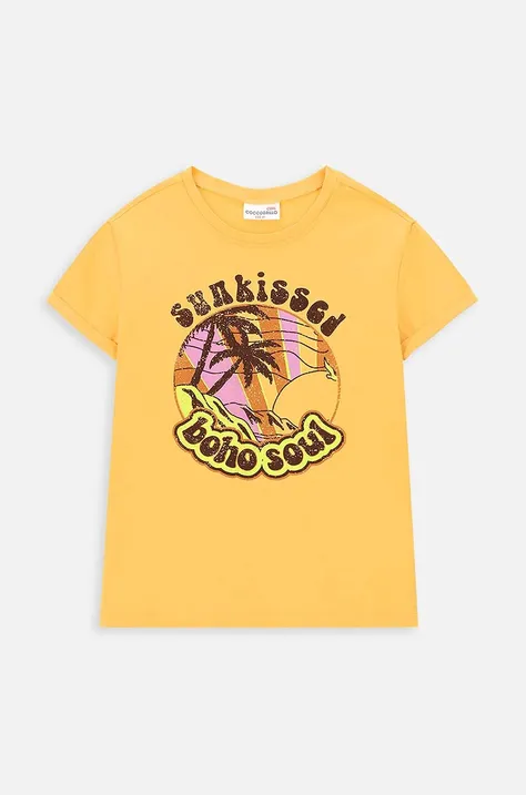 Otroška kratka majica Coccodrillo rumena barva