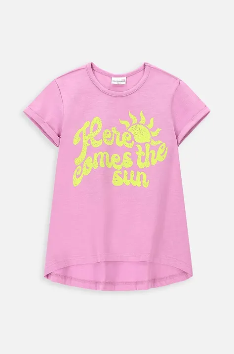 Дитяча футболка Coccodrillo колір рожевий
