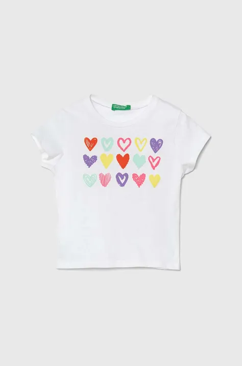 United Colors of Benetton t-shirt bawełniany dziecięcy kolor biały