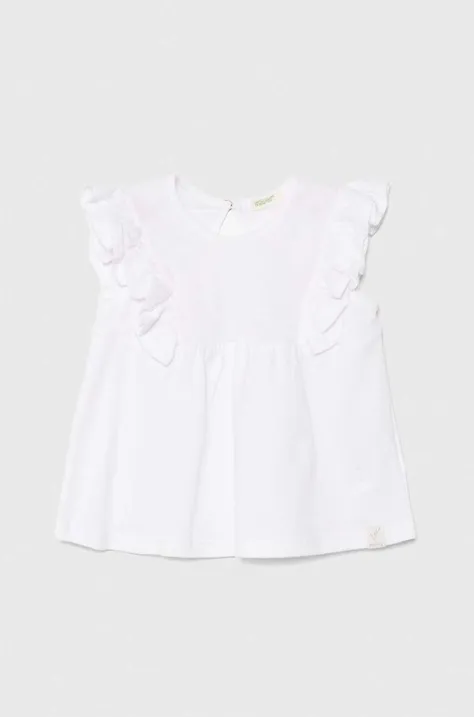 Kratka majica za dojenčka United Colors of Benetton bela barva