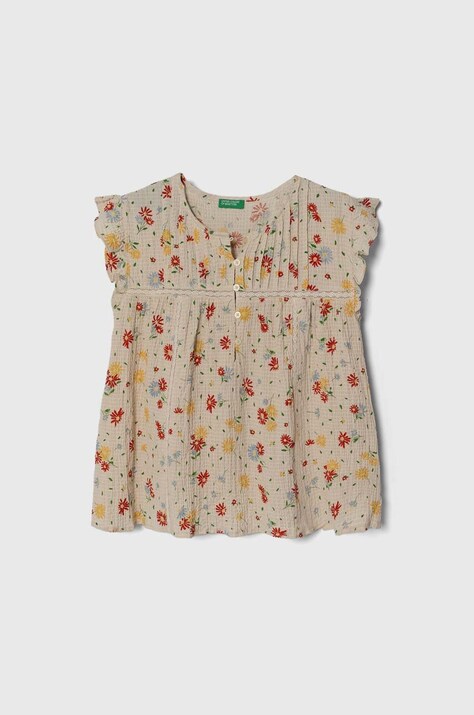 United Colors of Benetton tricou copii culoarea bej