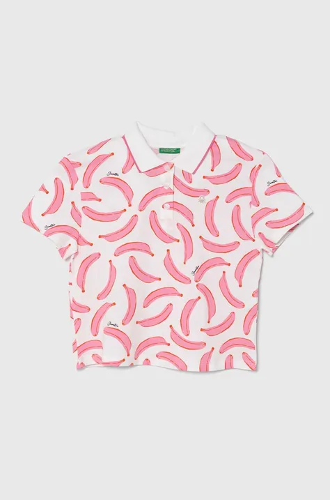 Παιδικό πουκάμισο πόλο United Colors of Benetton χρώμα: ροζ