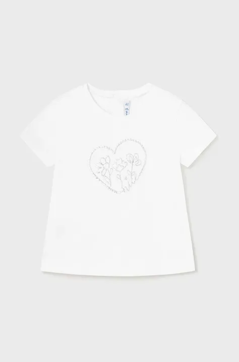 Majica kratkih rukava za bebe Mayoral boja: bijela