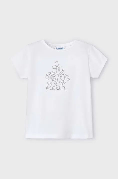 Παιδικό μπλουζάκι Mayoral χρώμα: άσπρο