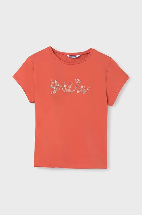 Дитяча футболка Mayoral колір помаранчевий