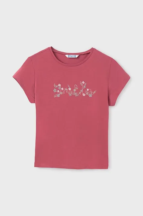 Дитяча футболка Mayoral колір рожевий