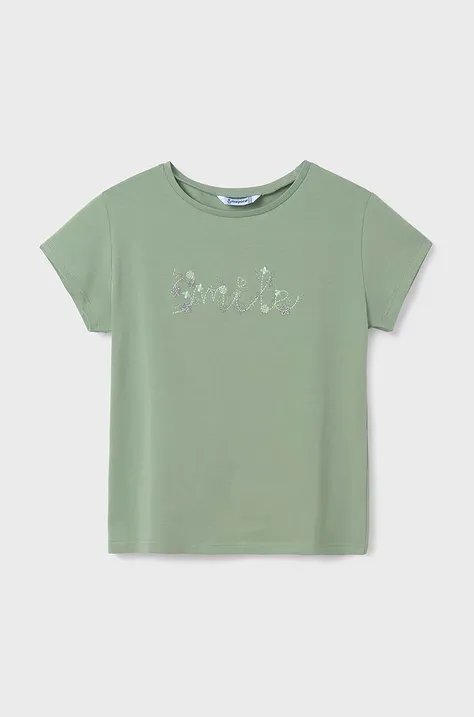 Дитяча футболка Mayoral колір зелений