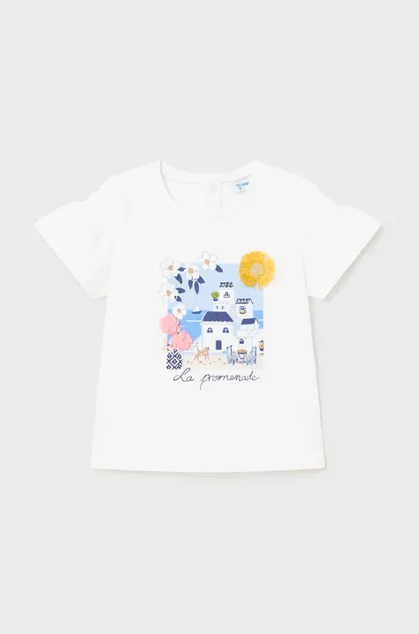 Majica kratkih rukava za bebe Mayoral boja: bijela