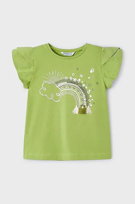 Παιδικό μπλουζάκι Mayoral χρώμα: πράσινο