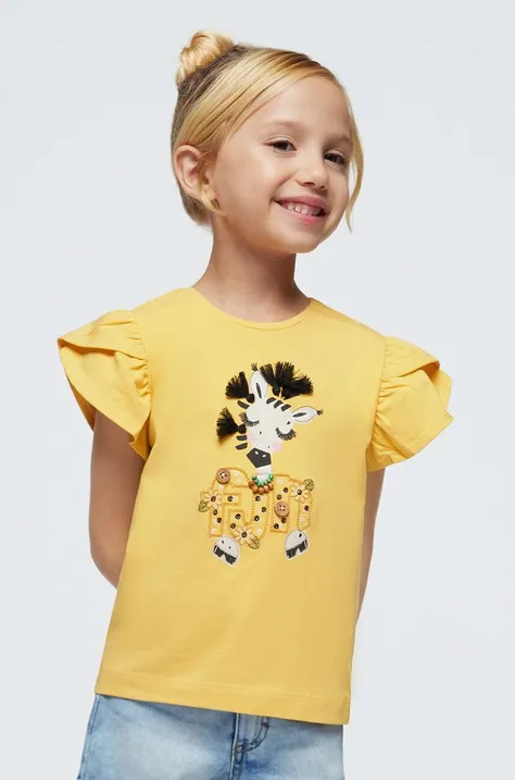 Дитяча футболка Mayoral колір жовтий