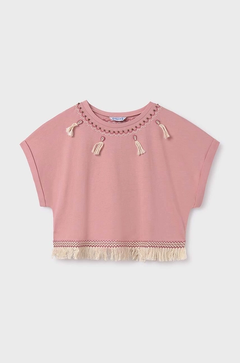 Mayoral t-shirt in cotone per bambini colore rosa