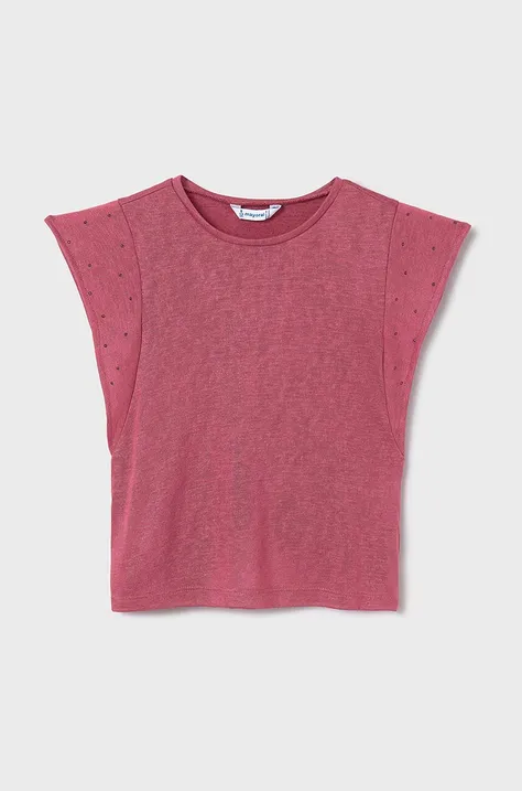 Otroška kratka majica Mayoral roza barva