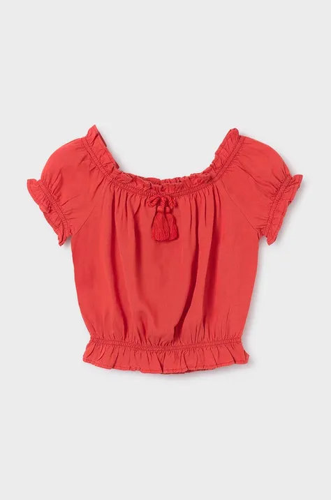 Дитяча блузка Mayoral колір помаранчевий однотонна