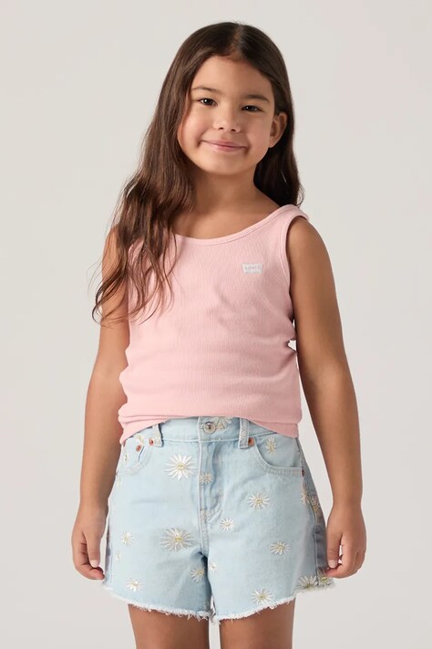 Levi's top dziecięcy LVG MEET AND GREET RIBBED TANK kolor różowy 3EK116