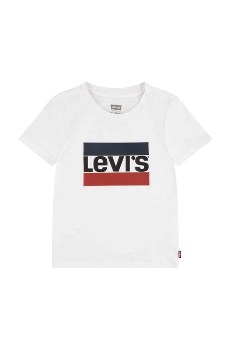 Levi's tricou de bumbac pentru copii culoarea alb