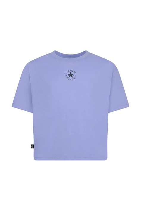 Dječja pamučna majica kratkih rukava Converse boja: crna, 4CD915