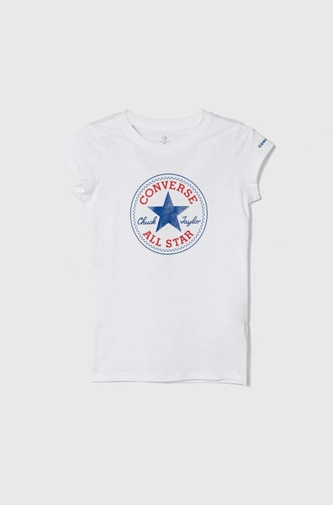 Converse t-shirt in cotone per bambini colore bianco