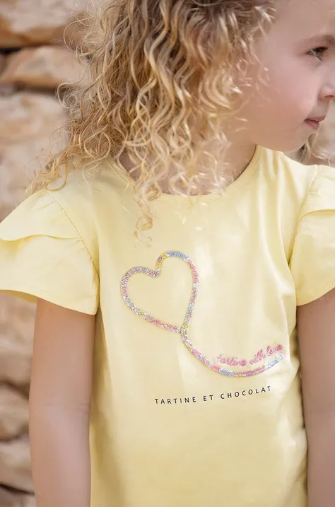 Tartine et Chocolat tricou bebe culoarea bej