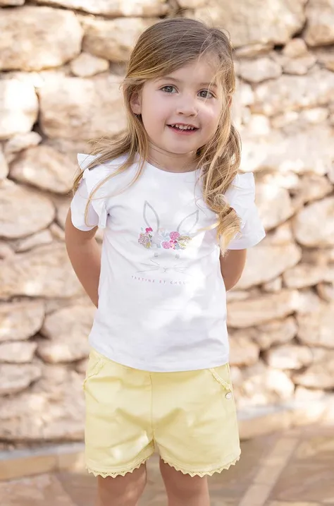 Kratka majica za dojenčka Tartine et Chocolat bela barva