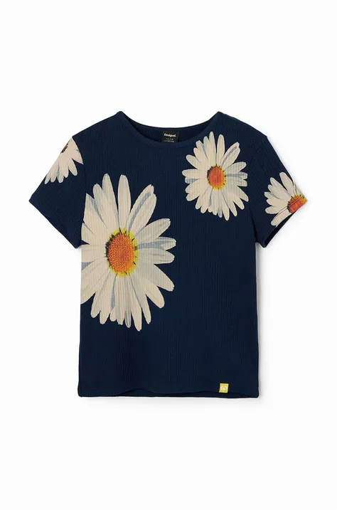 Desigual t-shirt dziecięcy kolor granatowy