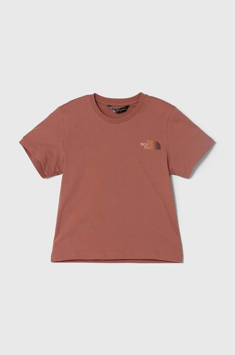 Dětské bavlněné tričko The North Face RELAXED GRAPHIC TEE 2 hnědá barva