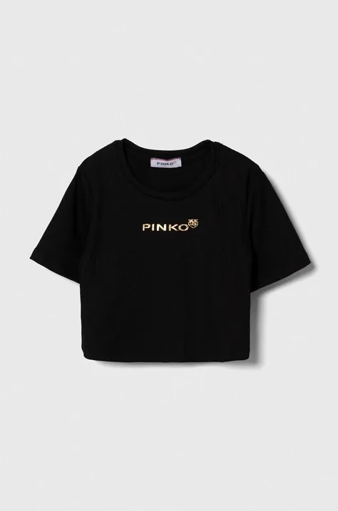 Otroška kratka majica Pinko Up črna barva