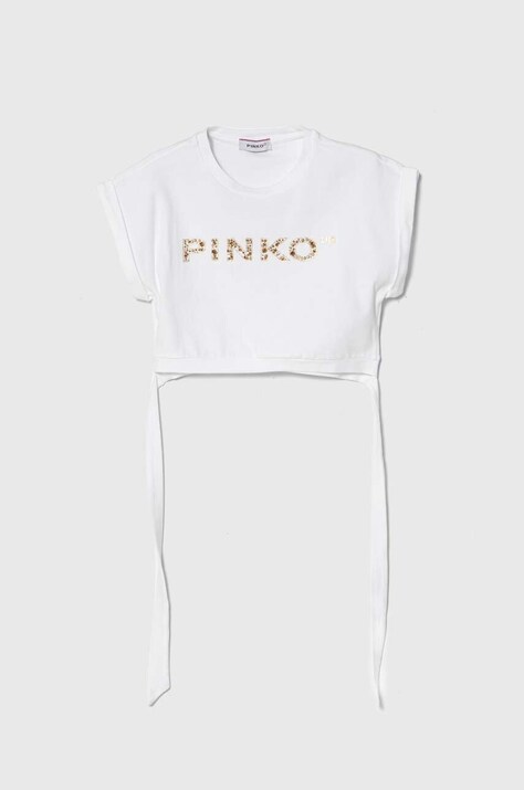 Pinko Up tricou copii culoarea alb
