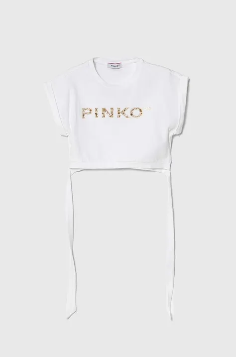 Otroška kratka majica Pinko Up bela barva