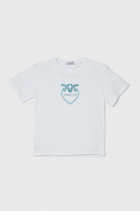 Pinko Up tricou copii culoarea alb