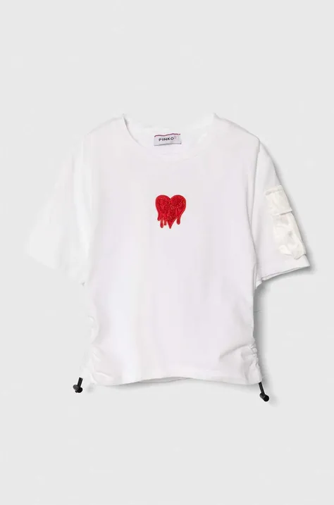Pinko Up t-shirt dziecięcy kolor biały