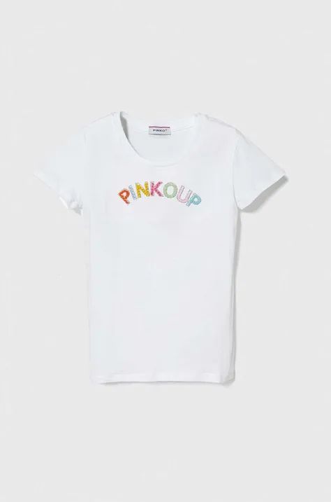 Pinko Up t-shirt in cotone per bambini colore bianco