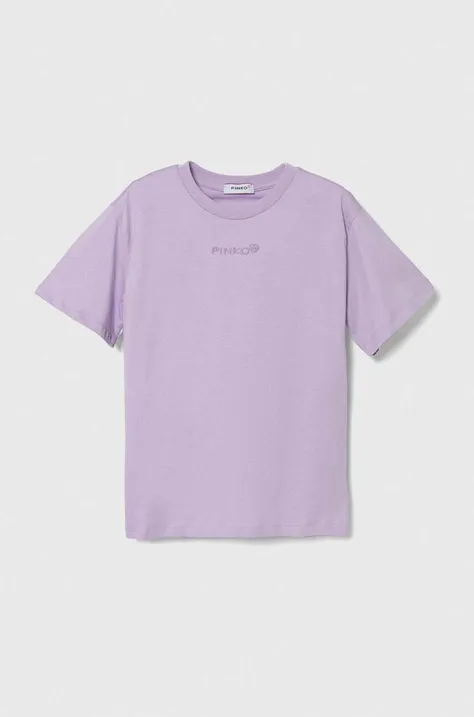 Bombažna kratka majica Pinko Up vijolična barva