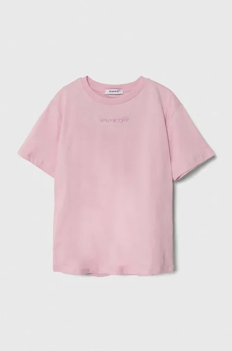 Pinko Up t-shirt bawełniany kolor różowy