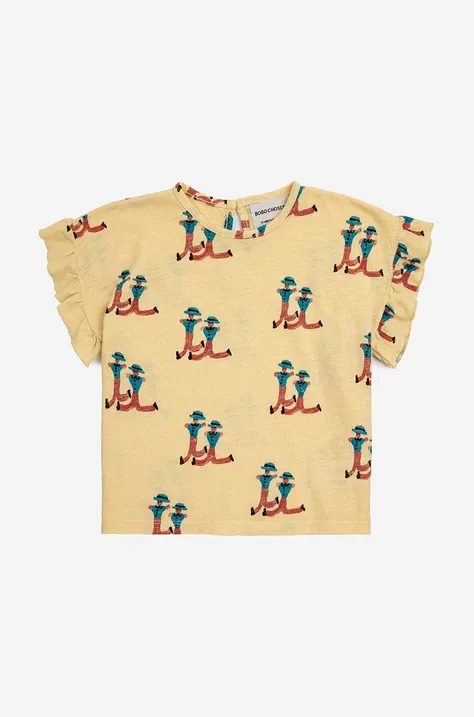 Dětské bavlněné tričko Bobo Choses žlutá barva
