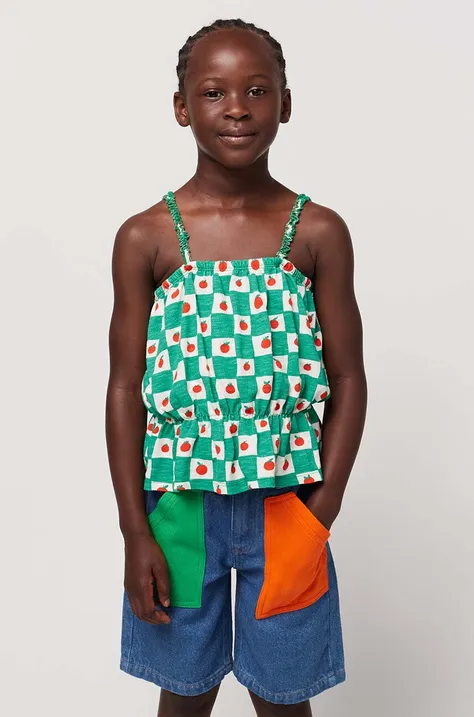 Bobo Choses top bawełniany dziecięcy kolor zielony