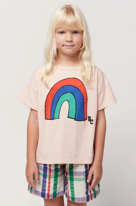 Bobo Choses t-shirt bawełniany dziecięcy kolor różowy