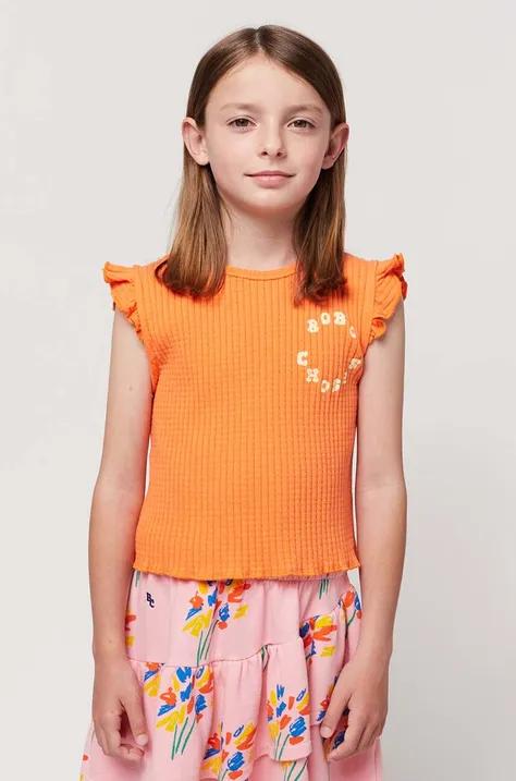 Παιδικό μπλουζάκι Bobo Choses χρώμα: πορτοκαλί