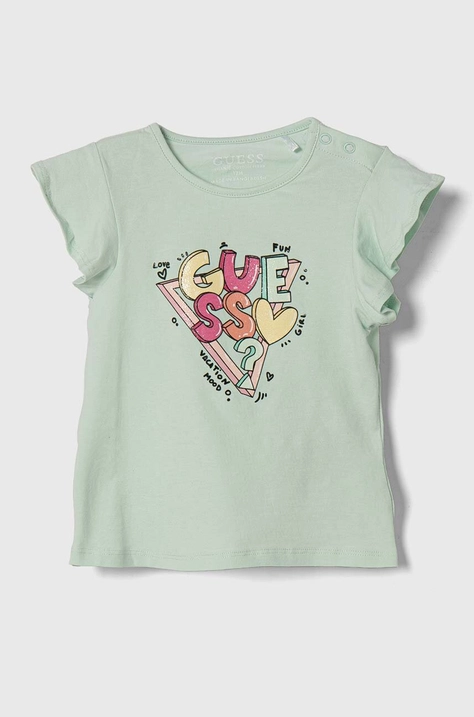 Guess tricou bebe culoarea verde