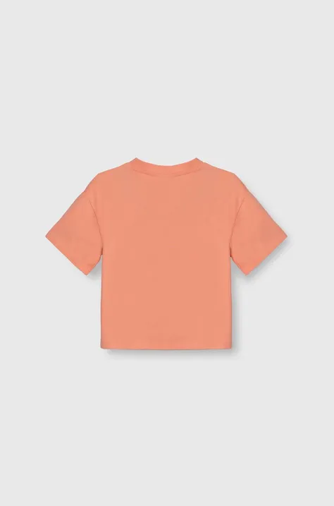Guess t-shirt bawełniany dziecięcy kolor pomarańczowy