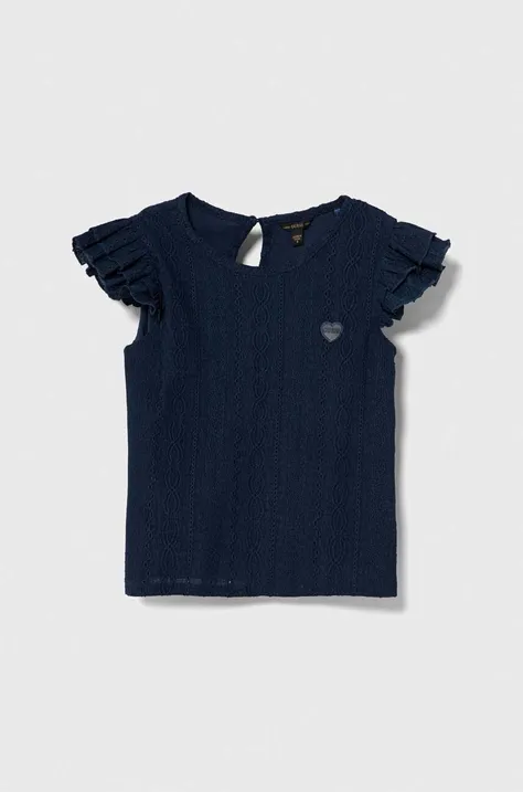 Παιδικό μπλουζάκι Guess χρώμα: ναυτικό μπλε