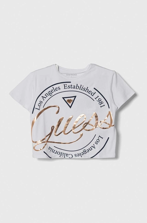 Guess t-shirt dziecięcy kolor biały