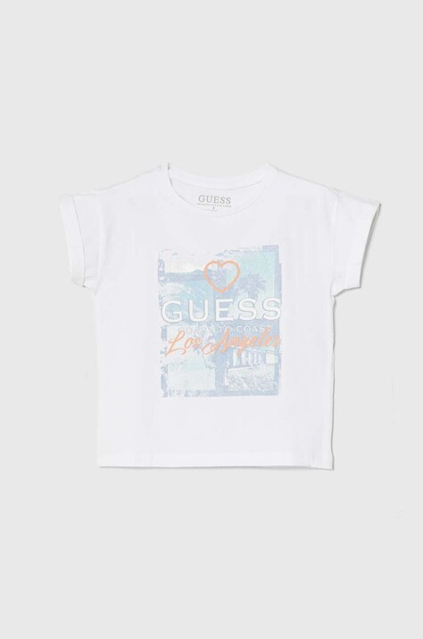 Guess tricou copii culoarea alb